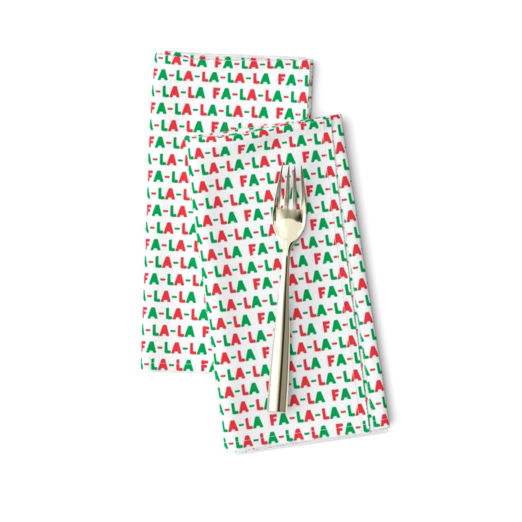 (small scale) FA-LA-LA-LA-LA - red and green - holiday fabric