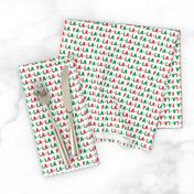 (small scale) FA-LA-LA-LA-LA - red and green - holiday fabric