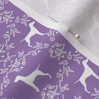 Vizsla silhouette floral pattern dog breed purple