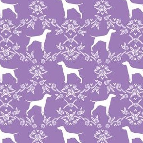 Vizsla silhouette floral pattern dog breed purple