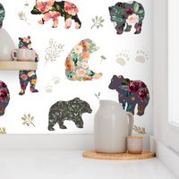 8" PATCHWORK BEARS / FLORAL