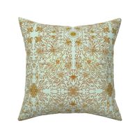 Platinum Mustard Floral Damask