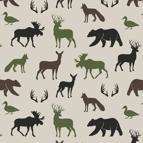 (small scale) woodland animals - camo colors 