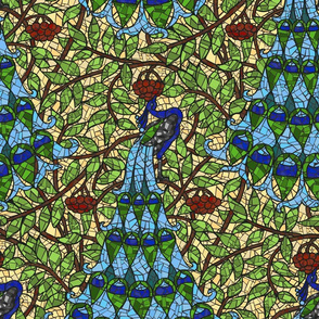 Art Nouveau Peacock  - Mosaic