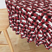 (small scale) woodland animals on buffalo plaid