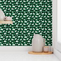 (small scale) woodland animals on green plaid