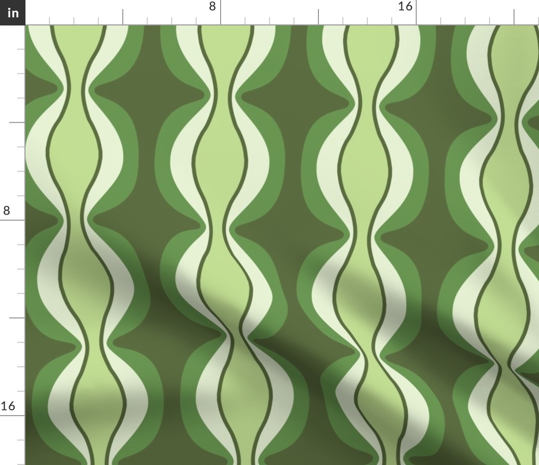 Green Retro Mission Fabric Print