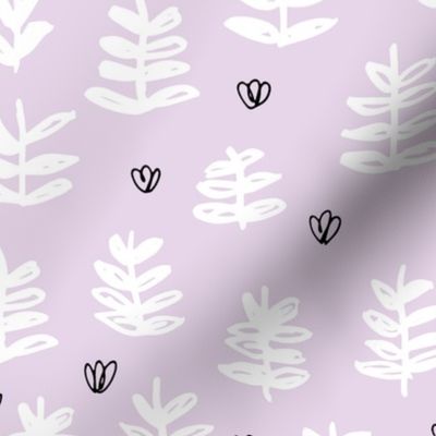 Pop culture series green home garden plants leaves illustration print design violet lavender