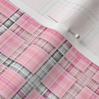 Plaid Check Tartan Grid Stripes Grunge Pencil Scratch Light Pink