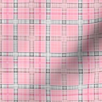 Plaid Check Tartan Grid Stripes Grunge Pencil Scratch Light Pink