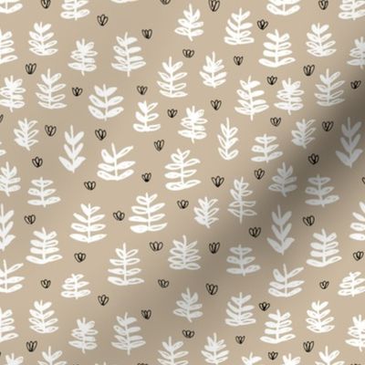 Pop culture series green home garden plants leaves illustration print design beige SMALL