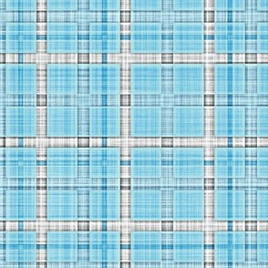 Plaid Check Tartan Grid Stripes Grunge Pencil Scratch Blue