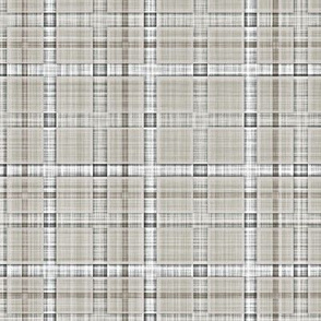 Plaid Check Tartan Grid Stripes Grunge Pencil Scratch Warm Grey