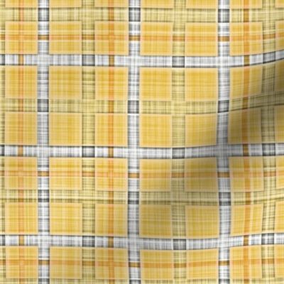 Plaid Check Tartan Grid Stripes Grunge Pencil Scratch Yellow