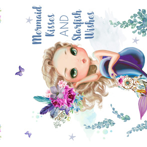 54"x36" Lilac Mermaid / Ready to Monogram