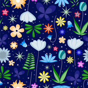 Miscellaneous flowers blue