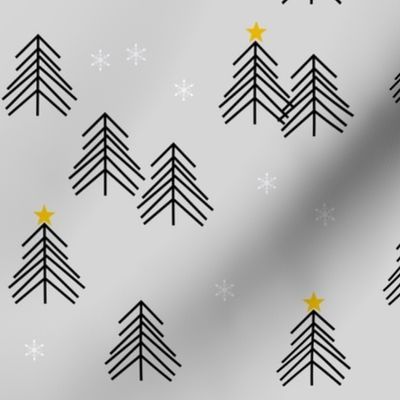 christmas tree geometric winter trees snow holiday christmas - grey