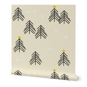 christmas tree - winter trees snow scandinavian christmas pale yellow