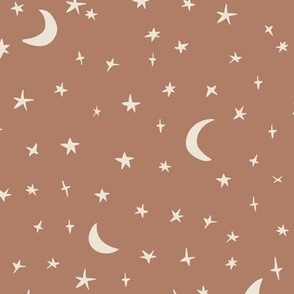 Moon - half moon terracotta red clay night 