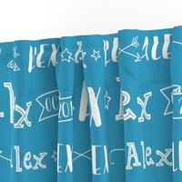 Boys Personalized Name and Birthdate Baby Fabric - Alex