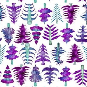 6" Purple Christmas Trees