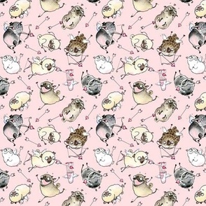 Cupid Pugs - pink