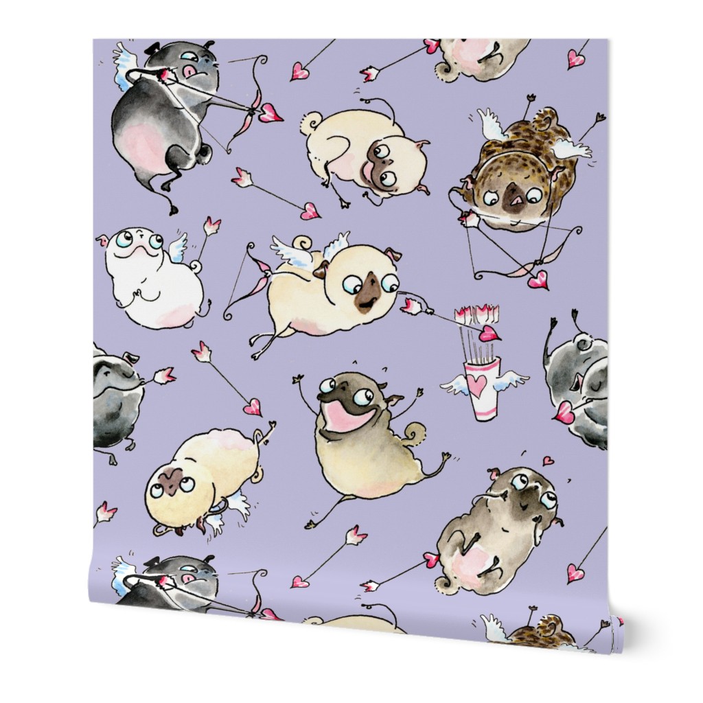 Cupid Pugs - purple