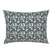 moody blush navy modern floral - small scale 