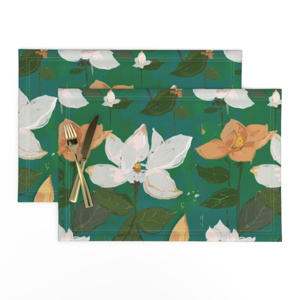 Magnolia - teal and green