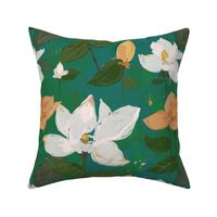 Magnolia - teal and green