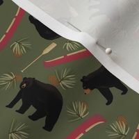 Black Bear Red Canoe Green Small