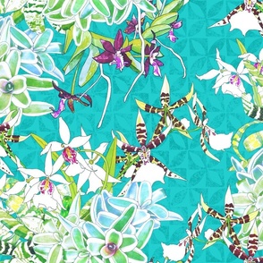 Orchid Jungle IV Teal 200