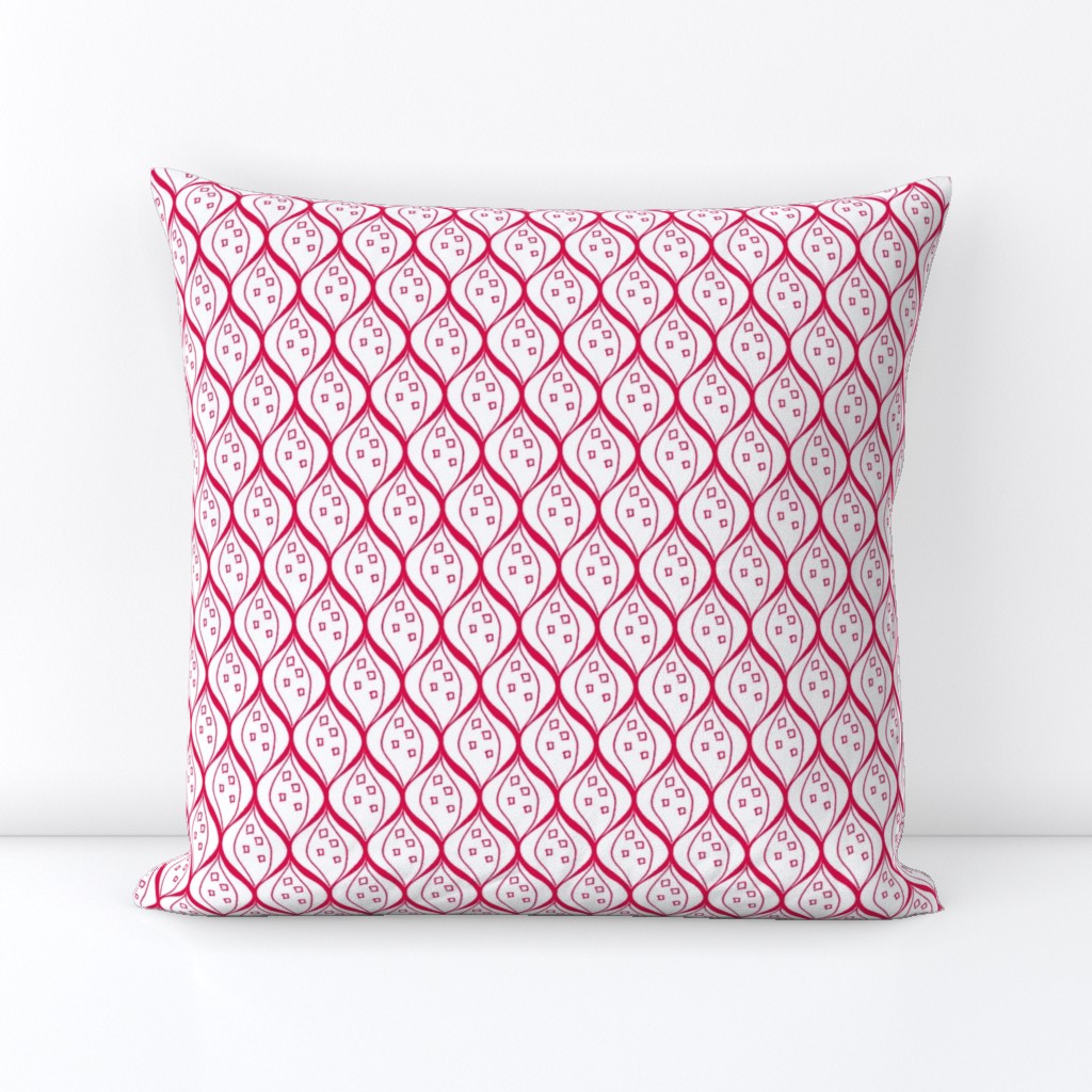 Ogee Fuchsia and White Upholstery Fabric