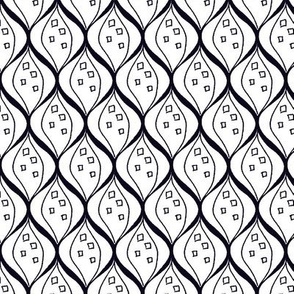 Ogee Black and White Upholstery Fabric