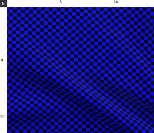 Half Inch Black and Blue Checkerboard 