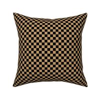 Half Inch Black and Camel Brown Checkerboard Squares