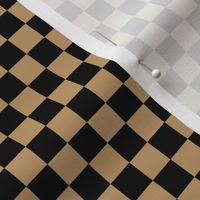 Half Inch Black and Camel Brown Checkerboard Squares