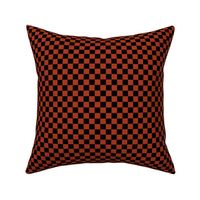 Half Inch Black and Chinese Red Checkerboard Squares