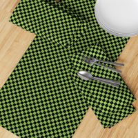 Half Inch Black and Greenery Green Checkerboard Squares