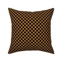 Half Inch Black and Matte Antique Gold Checkerboard Squares