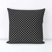 Half Inch Black and Medium Gray Checkerboard Squares