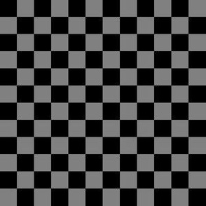 Half Inch Black and Medium Gray Checkerboard Squares