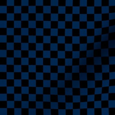 Half Inch Black and Navy Blue Checkerboard Squares