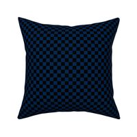 Half Inch Black and Navy Blue Checkerboard Squares