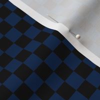 Half Inch Black and Navy Blue Checkerboard Squares