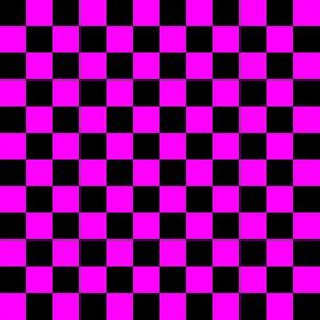 Half Inch Black and Pink Checkerboard Squares