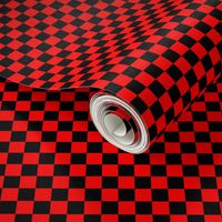 Half Inch Black and Red Checkerboard Squares