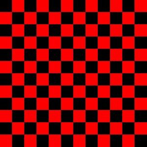 Half Inch Black and Red Checkerboard Squares