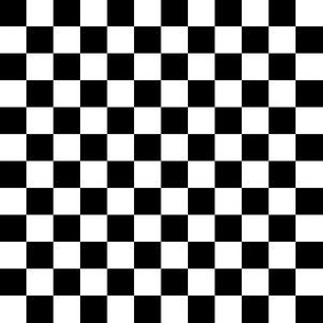 Half Inch Black and White Checkerboard Squares