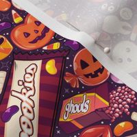 Creepy Halloween Candy on Purple 